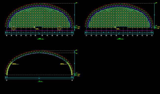 锦州跨度110米，拱高35_7米煤棚网架